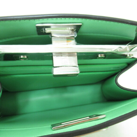 Fendi Peekaboo ICIU Shoulder Bag Leather Green Carry On - Picture 4 of 9